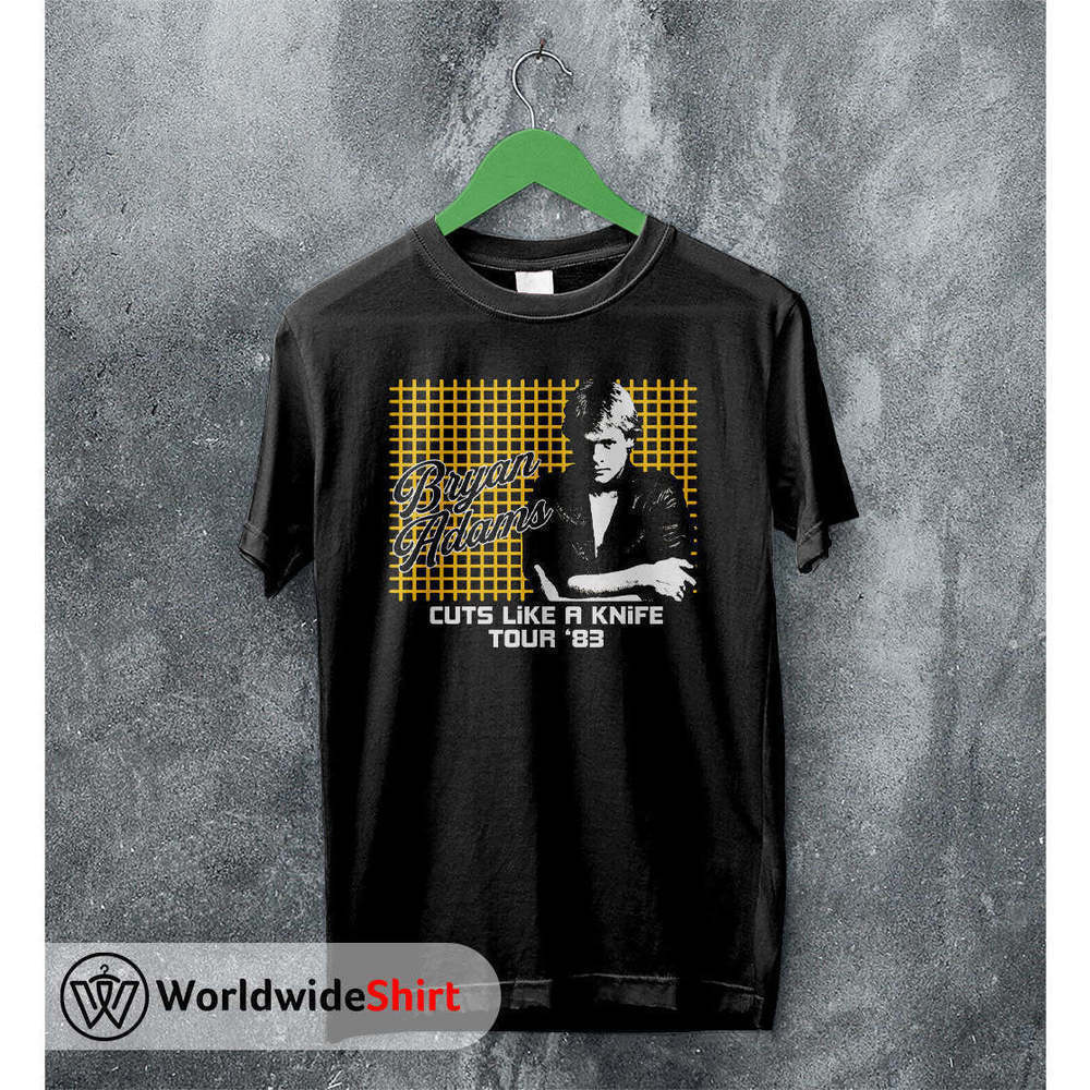 Bryan Adams Cuts Like A Knife 1983 Tour Rock Legend Music Graphic T-Shirt